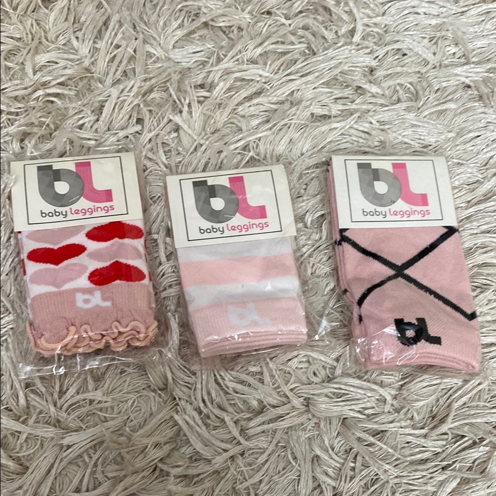 Baby Leg Pink and Black Socks Set